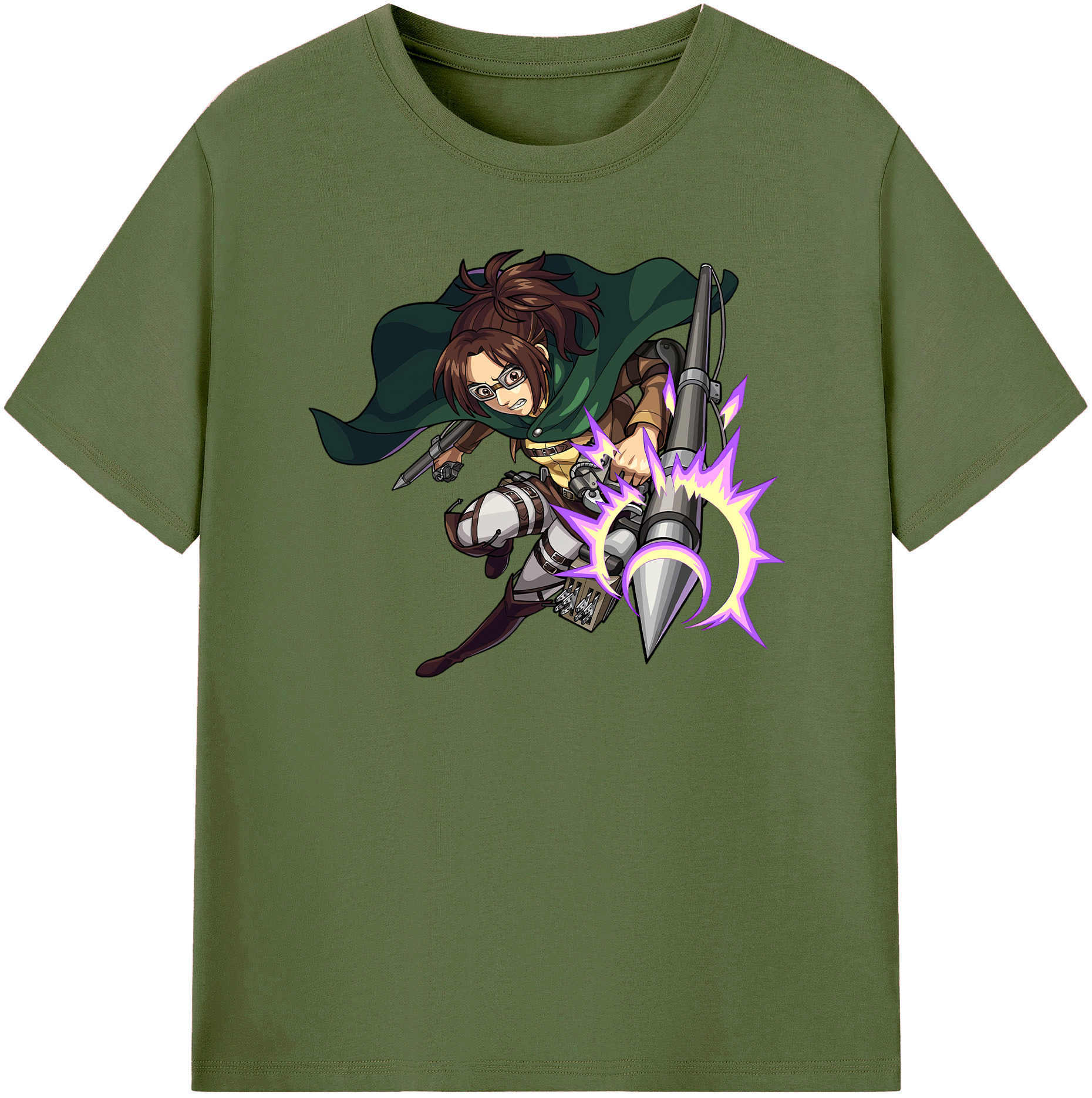 （画像用） 進撃の巨人 ハンジ·ゾエ Attack on Titan Hanji Zoe 綿100％半袖Tシャツ（フロントプリント）